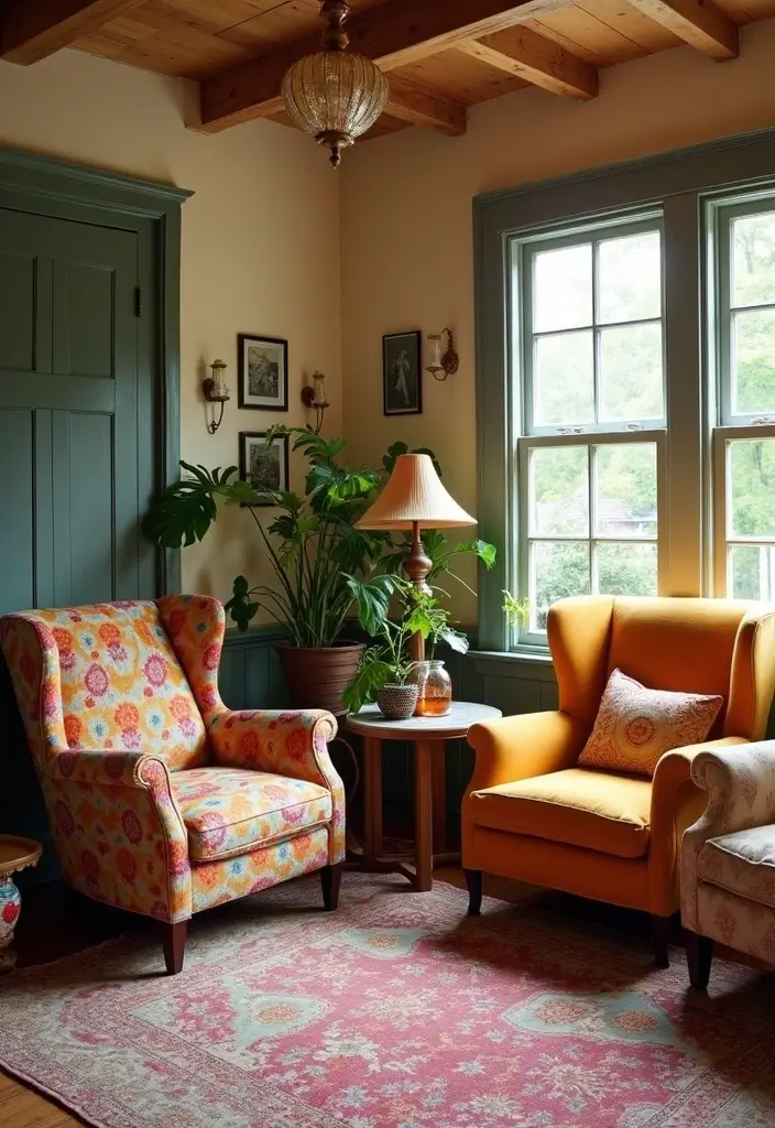 26 Vintage Living Room Designs That Feel Cozy and Classic 11 26 Vintage Living Room Designs That Feel Cozy and Classic - 11. Vintage Accent Chairs