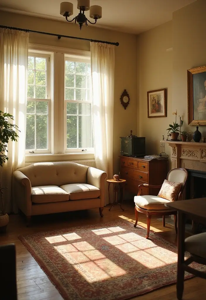 26 Vintage Living Room Designs That Feel Cozy and Classic 18 26 Vintage Living Room Designs That Feel Cozy and Classic - 18. Utilizing Natural Light