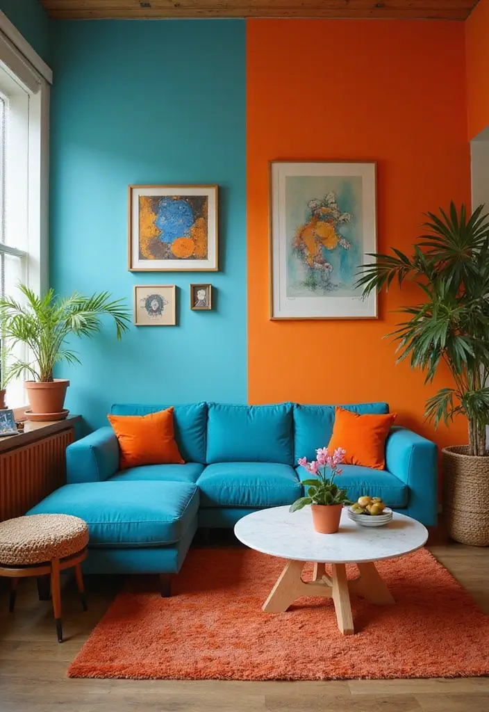 26 Vintage Living Room Designs That Feel Cozy and Classic 19 26 Vintage Living Room Designs That Feel Cozy and Classic - 19. Vintage Color Blocking