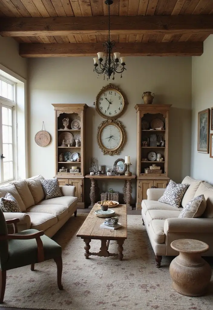 26 Vintage Living Room Designs That Feel Cozy and Classic 20 26 Vintage Living Room Designs That Feel Cozy and Classic - 20. Farmhouse Vintage Look