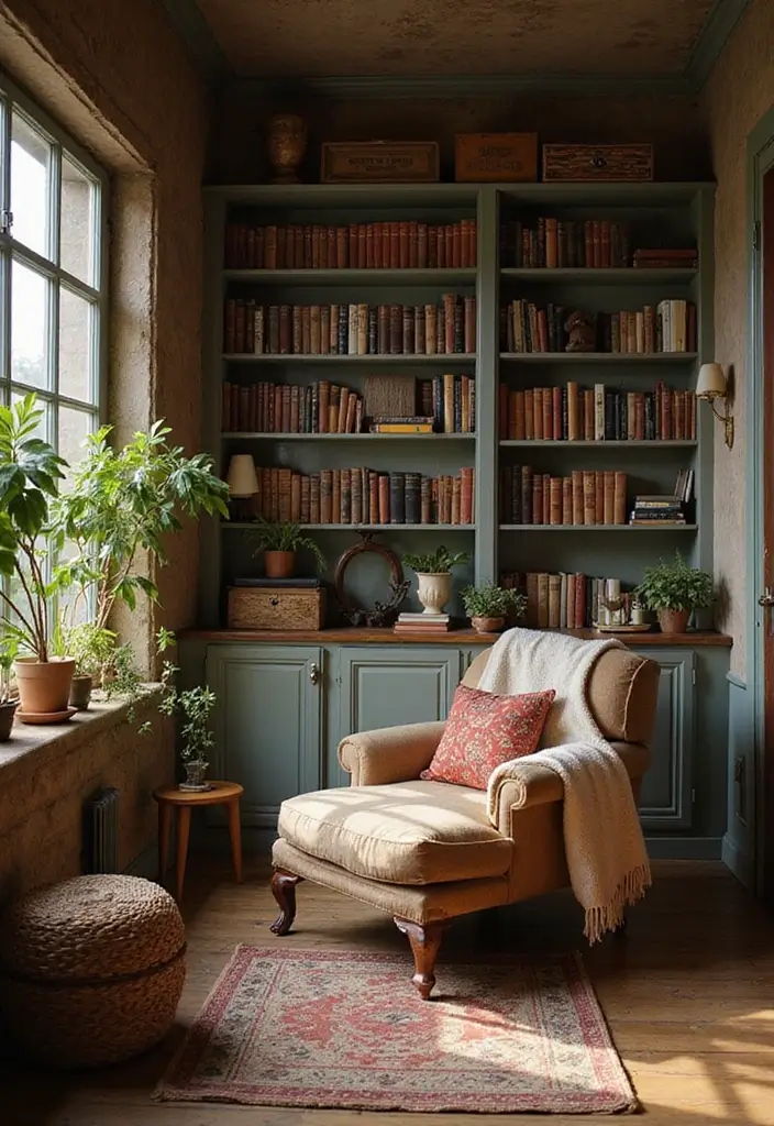 26 Vintage Living Room Designs That Feel Cozy and Classic 4 26 Vintage Living Room Designs That Feel Cozy and Classic - 4. Cozy Corner Nooks