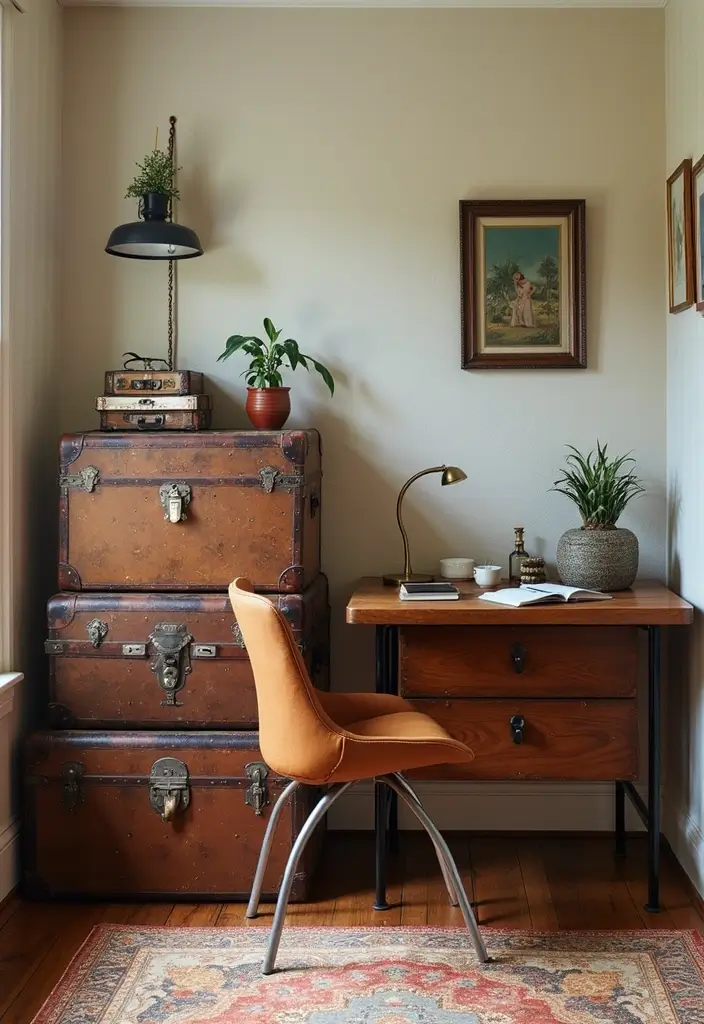 26 Vintage Office Decor Ideas That Mix Work and Style 11 26 Vintage Office Decor Ideas That Mix Work and Style - 11. Unique Storage Solutions