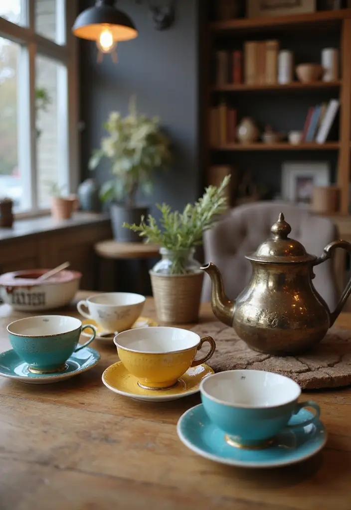 26 Vintage Office Decor Ideas That Mix Work and Style 18 26 Vintage Office Decor Ideas That Mix Work and Style - 18. Vintage-inspired Tableware