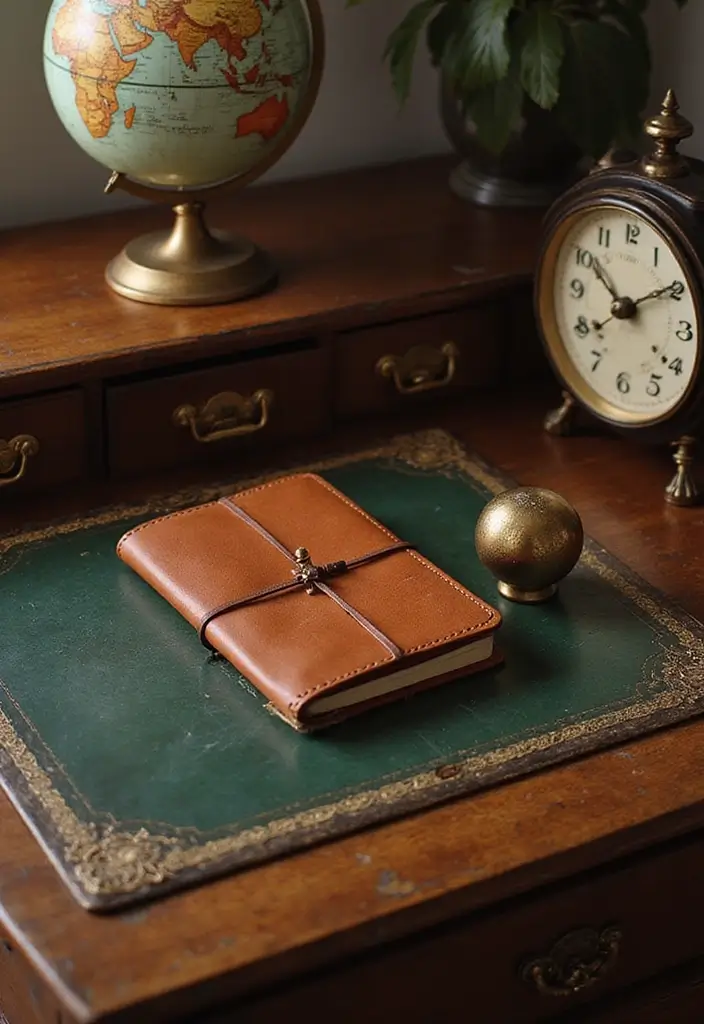 26 Vintage Office Decor Ideas That Mix Work and Style 2 26 Vintage Office Decor Ideas That Mix Work and Style - 2. Antique Desk Accessories