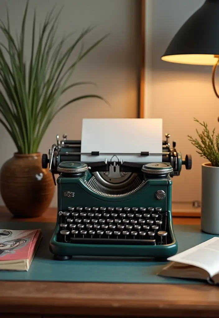 26 Vintage Office Decor Ideas That Mix Work and Style 23 26 Vintage Office Decor Ideas That Mix Work and Style - 23. Classic Typewriters