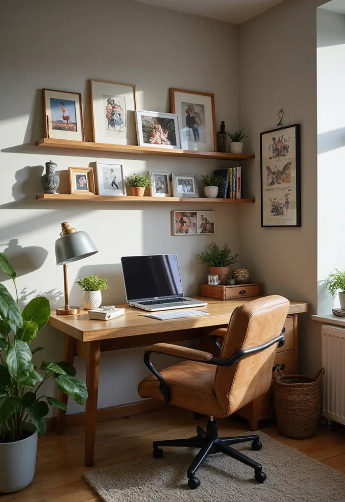 26 Vintage Office Decor Ideas That Mix Work and Style 26 26 Vintage Office Decor Ideas That Mix Work and Style - 26. Personal Touches