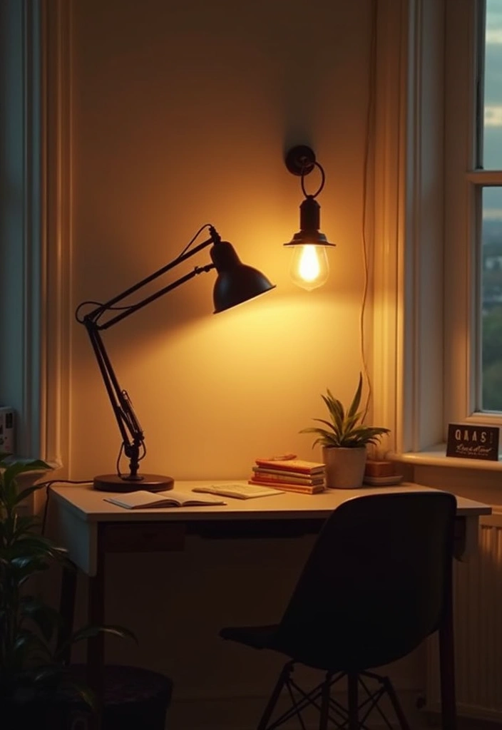 26 Vintage Office Decor Ideas That Mix Work and Style 8 26 Vintage Office Decor Ideas That Mix Work and Style - 8. Stylish Lighting Fixtures