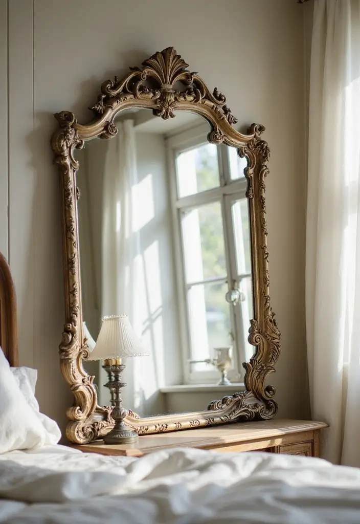 27 Bedroom Vintage Ideas That Bring Timeless Charm - 11. Vintage Mirrors
