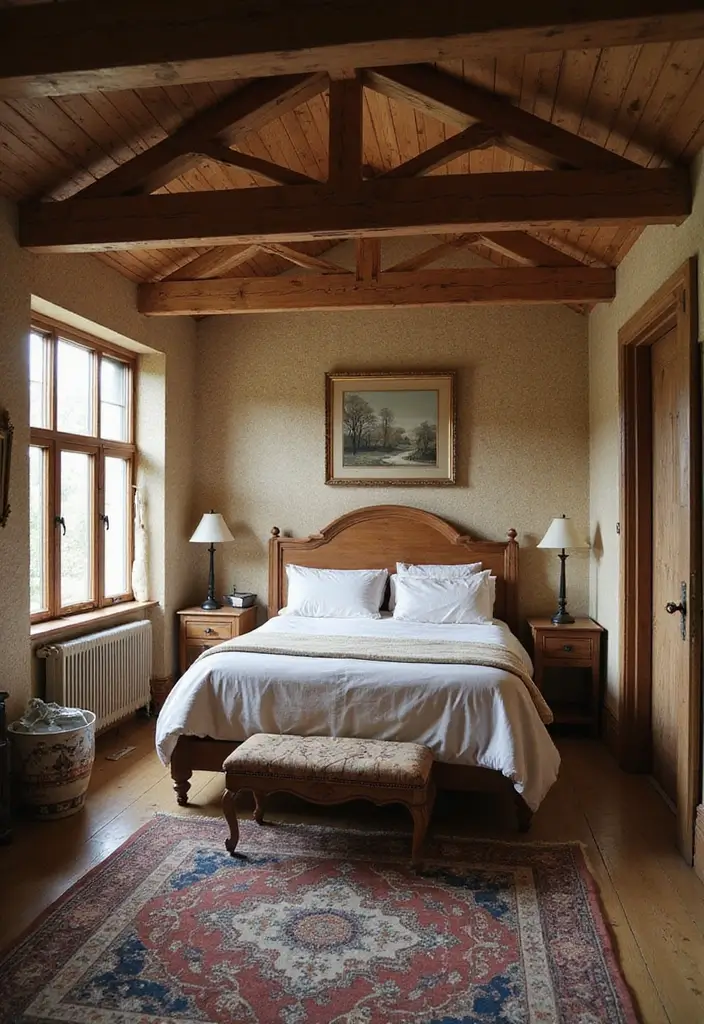 27 Bedroom Vintage Ideas That Bring Timeless Charm - 18. Textured Ceiling Treatments