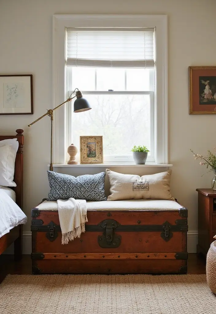 27 Bedroom Vintage Ideas That Bring Timeless Charm - 20. Multi-functional Vintage Pieces