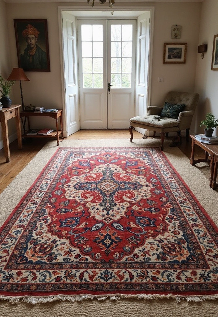 27 Bedroom Vintage Ideas That Bring Timeless Charm - 4. Vintage Rugs for Warmth