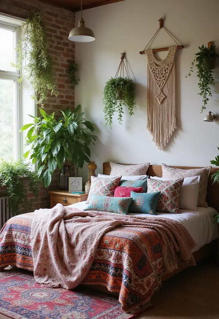 27 Bedroom Vintage Ideas That Bring Timeless Charm - 5. Bohemian Influence