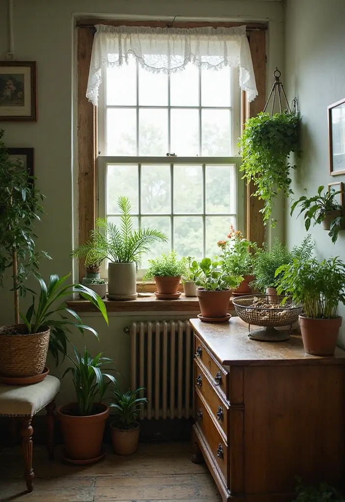 27 Bedroom Vintage Ideas That Bring Timeless Charm - 9. Greenery and Plants