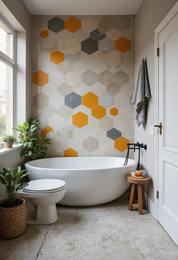 27 Retro Bathroom Ideas That Feel Playful and Unique 2 27 Retro Bathroom Ideas That Feel Playful and Unique - 2. Geometric Tile Patterns