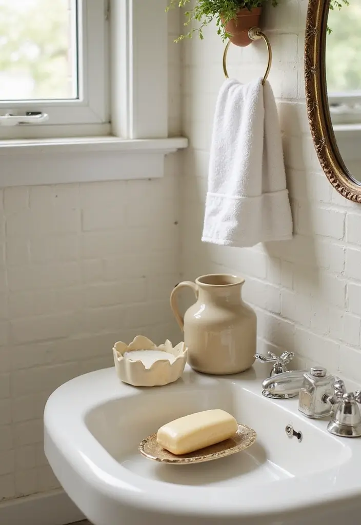 27 Retro Bathroom Ideas That Feel Playful and Unique 20 27 Retro Bathroom Ideas That Feel Playful and Unique - 20. Nostalgic Bath Accessories