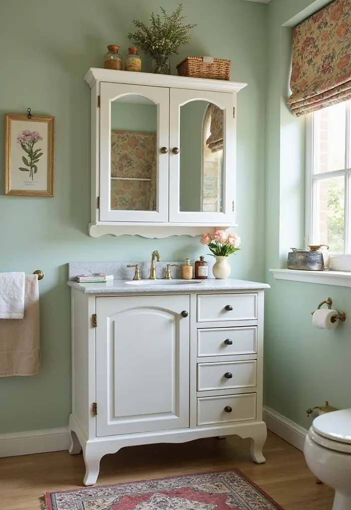 27 Retro Bathroom Ideas That Feel Playful and Unique 7 27 Retro Bathroom Ideas That Feel Playful and Unique - 7. Vintage Medicine Cabinets
