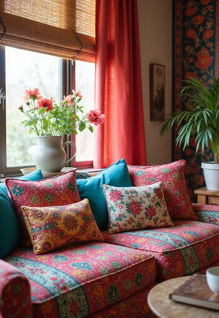 27 Retro Room Decor Inspirations That Feel Nostalgic 14 27 Retro Room Decor Inspirations That Feel Nostalgic - 14. Funky Fabrics