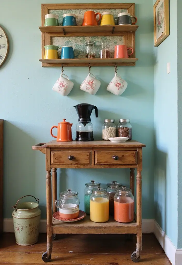 27 Retro Room Decor Inspirations That Feel Nostalgic 22 27 Retro Room Decor Inspirations That Feel Nostalgic - 22. Retro Coffee Stations