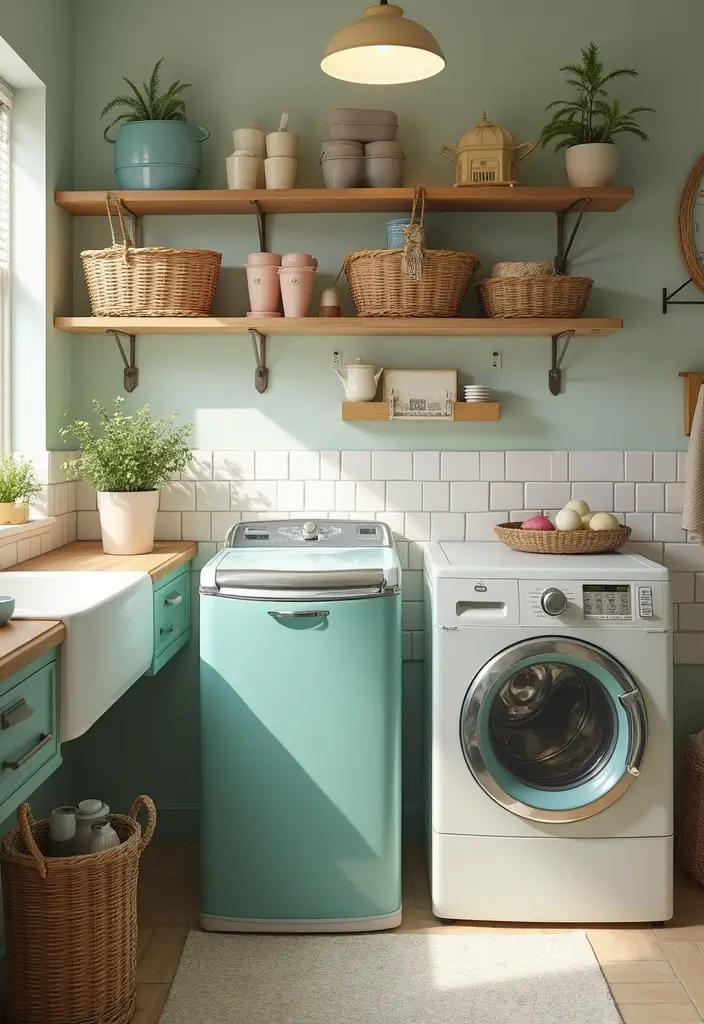 27 Retro Room Decor Inspirations That Feel Nostalgic 23 27 Retro Room Decor Inspirations That Feel Nostalgic - 23. Vintage Laundry Room