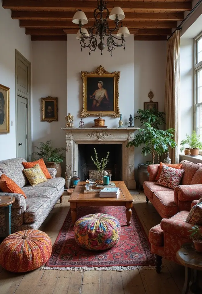 27 Sala Vintage Inspirações Para Sua Casa 10 27 Sala Vintage Inspirações Para Sua Casa - 10. Móveis de Estilo Boho