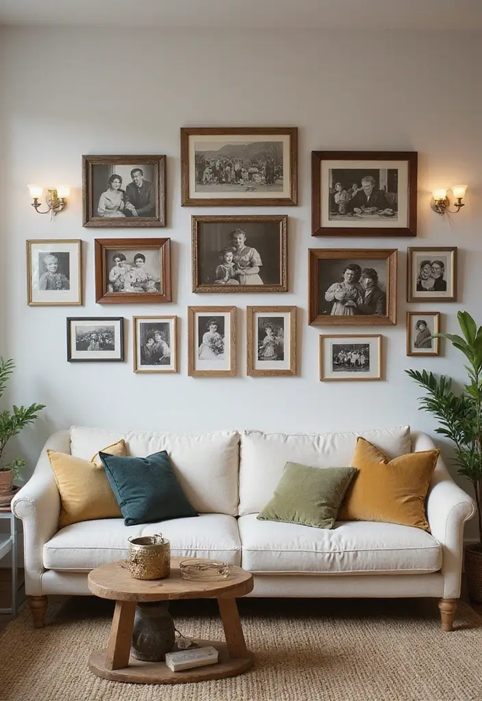 27 Sala Vintage Inspirações Para Sua Casa 18 27 Sala Vintage Inspirações Para Sua Casa - 18. Decoração com Fotografias Antigas