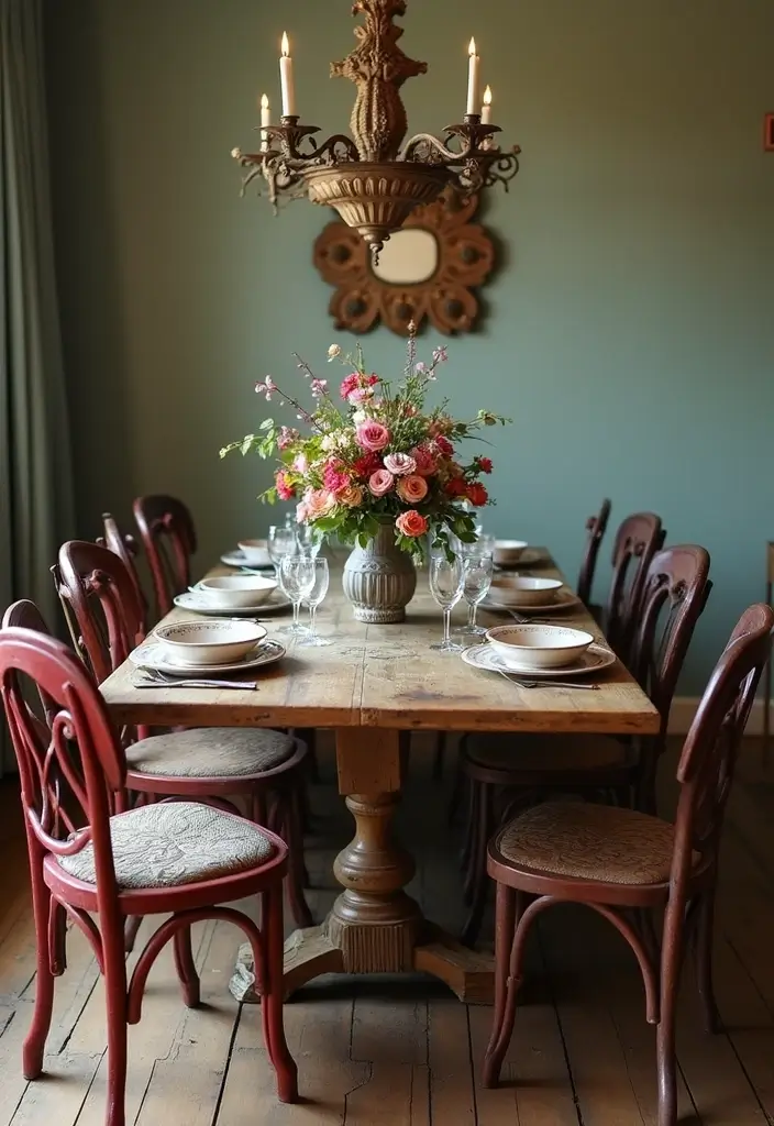27 Sala Vintage Inspirações Para Sua Casa 24 27 Sala Vintage Inspirações Para Sua Casa - 24. Mesas de Jantar Vintage