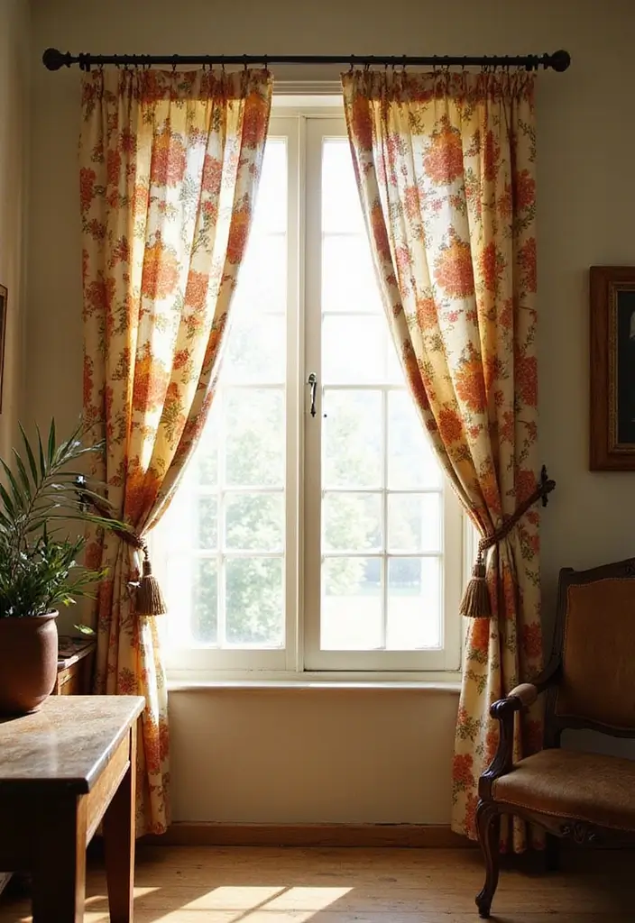 27 Sala Vintage Inspirações Para Sua Casa 5 27 Sala Vintage Inspirações Para Sua Casa - 5. Cortinas com Estampa Floral