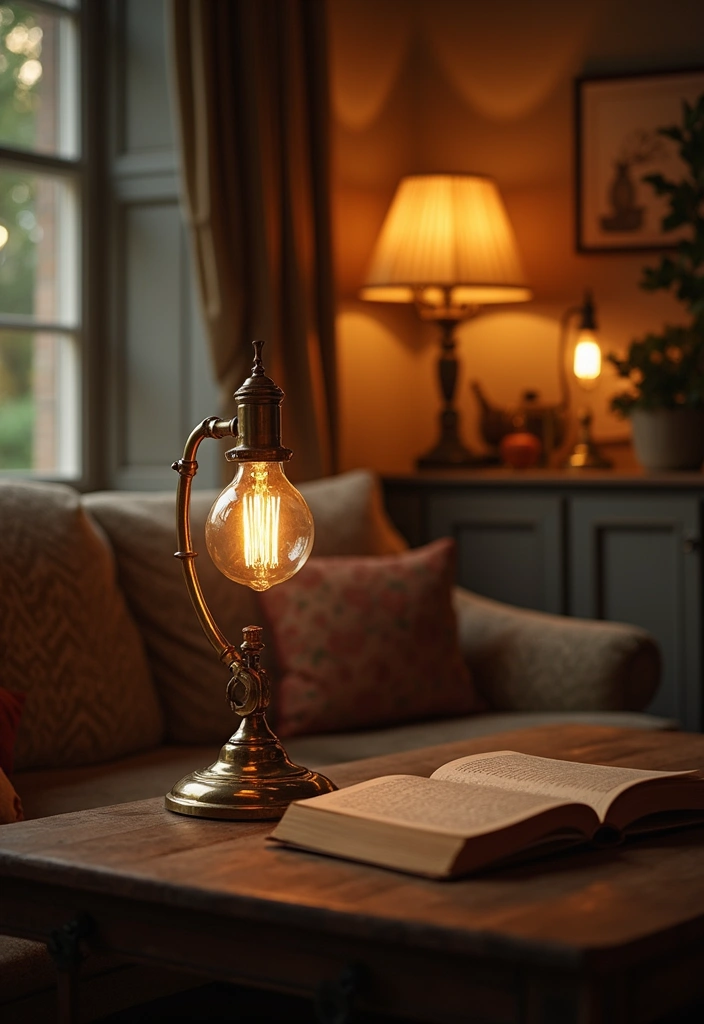 27 Sala Vintage Inspirações Para Sua Casa 9 27 Sala Vintage Inspirações Para Sua Casa - 9. Luminárias de Estilo Antigo