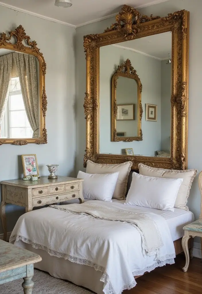 27 Vintage Bedroom Decor Inspirations Full of Elegance - 13. Vintage Mirrors