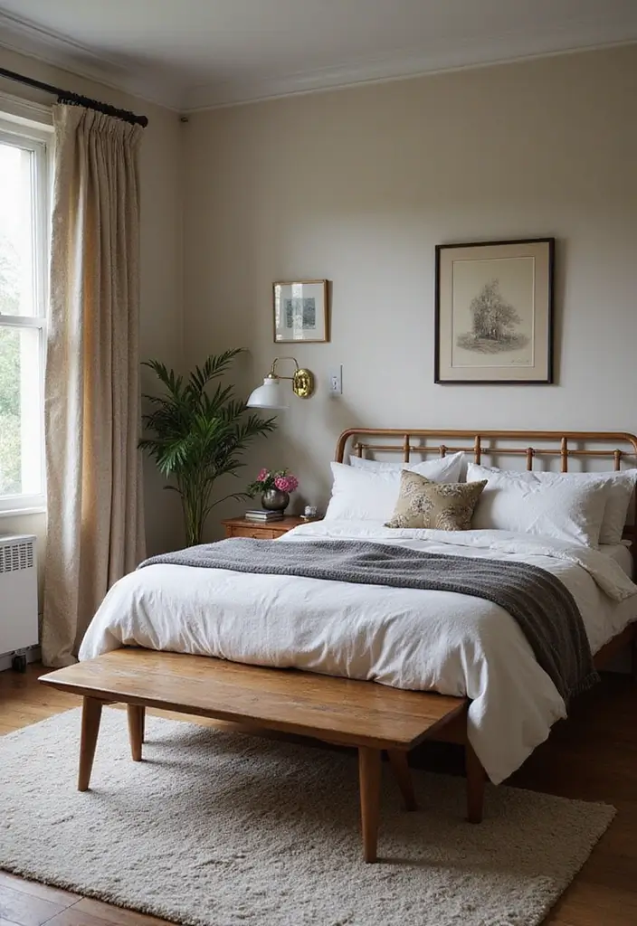 27 Vintage Bedroom Decor Inspirations Full of Elegance - 21. Mix of Modern and Vintage