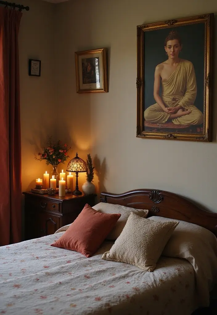 27 Vintage Bedroom Decor Inspirations Full of Elegance - 26. Vintage Devotional Spaces