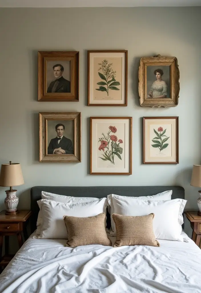 27 Vintage Bedroom Decor Inspirations Full of Elegance - 3. Retro Wall Art