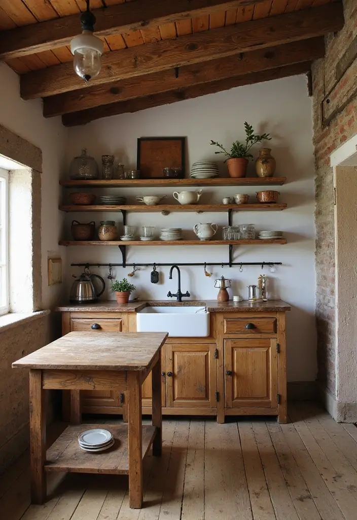 27 Vintage Cottage Kitchen Ideas That Feel Warm and Inviting 13 27 Vintage Cottage Kitchen Ideas That Feel Warm and Inviting - 13. Reclaimed Wood Accents
