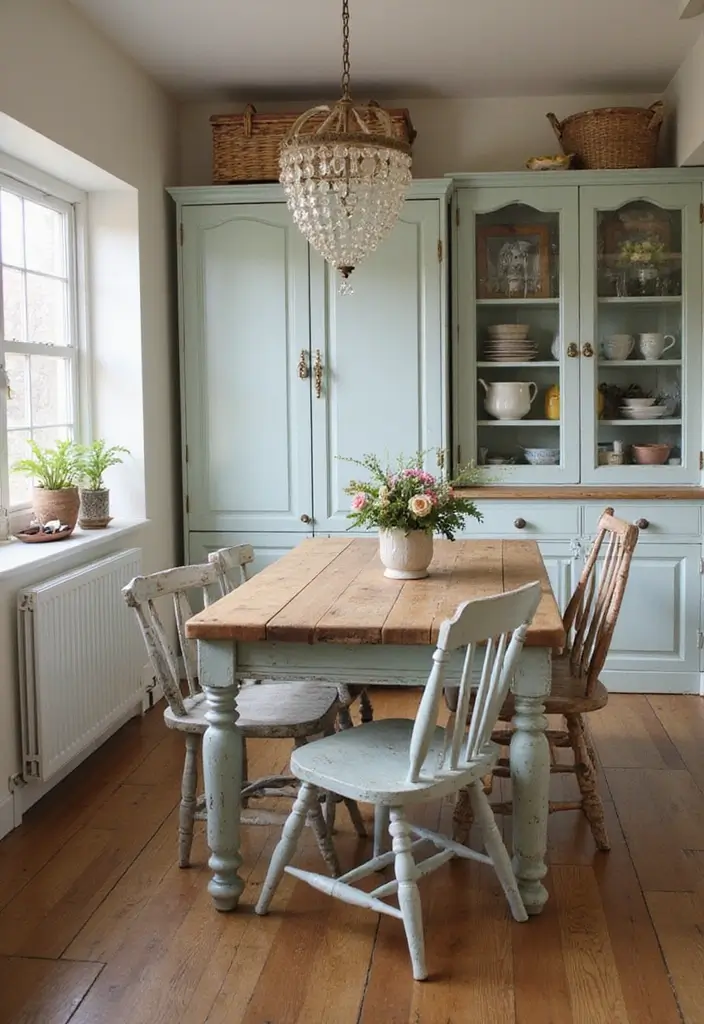 27 Vintage Cottage Kitchen Ideas That Feel Warm and Inviting 2 27 Vintage Cottage Kitchen Ideas That Feel Warm and Inviting - 2. Shabby Chic Furniture Finds