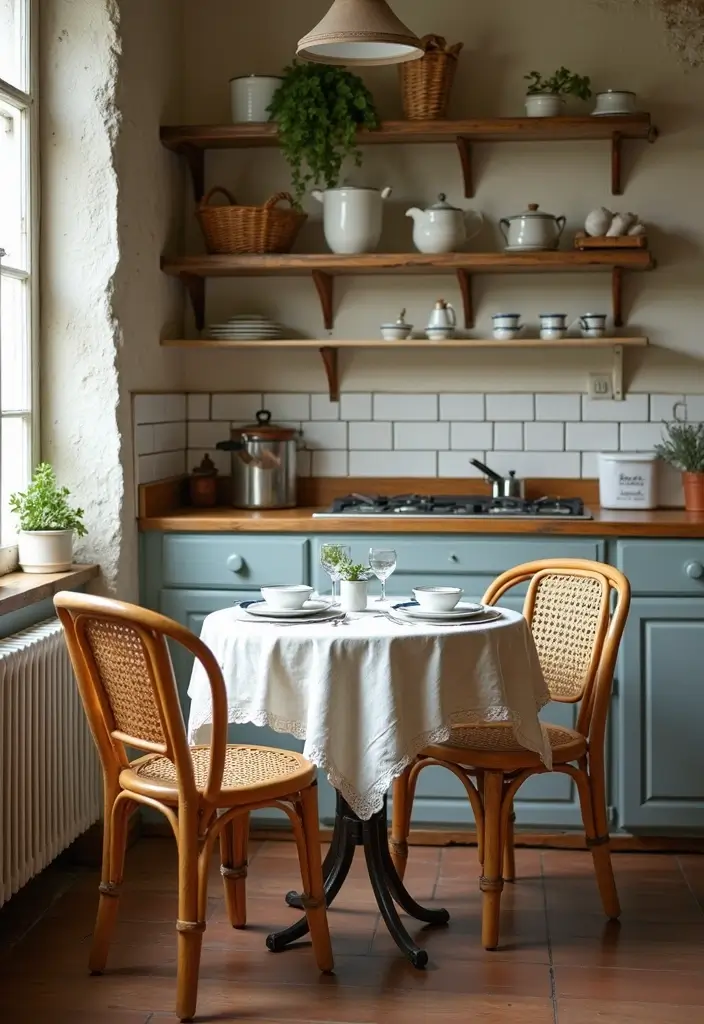 27 Vintage Cottage Kitchen Ideas That Feel Warm and Inviting 22 27 Vintage Cottage Kitchen Ideas That Feel Warm and Inviting - 22. French Bistro Vibes