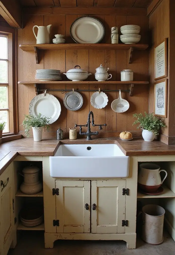 27 Vintage Cottage Kitchen Ideas That Feel Warm and Inviting 6 27 Vintage Cottage Kitchen Ideas That Feel Warm and Inviting - 6. Farmhouse Sink Charm