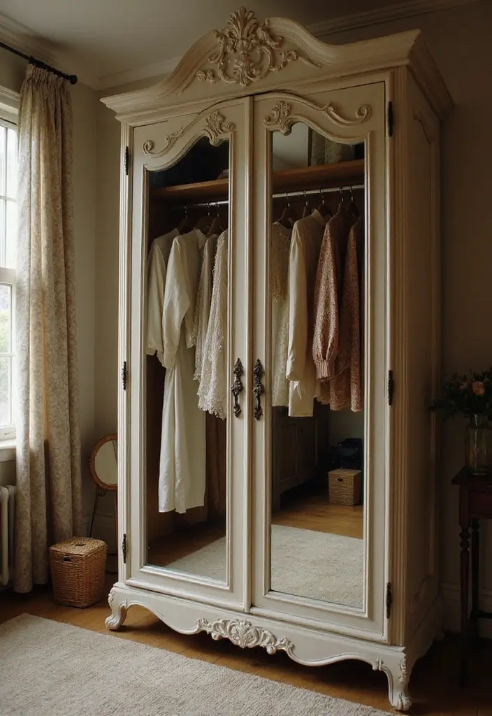 27 Vintage Dressing Room Inspirations That Feel Luxurious 11 27 Vintage Dressing Room Inspirations That Feel Luxurious - 11. Vintage Wardrobe Styling