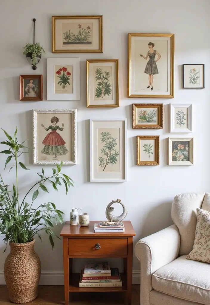 27 Vintage Dressing Room Inspirations That Feel Luxurious 12 27 Vintage Dressing Room Inspirations That Feel Luxurious - 12. Whimsical Wall Art