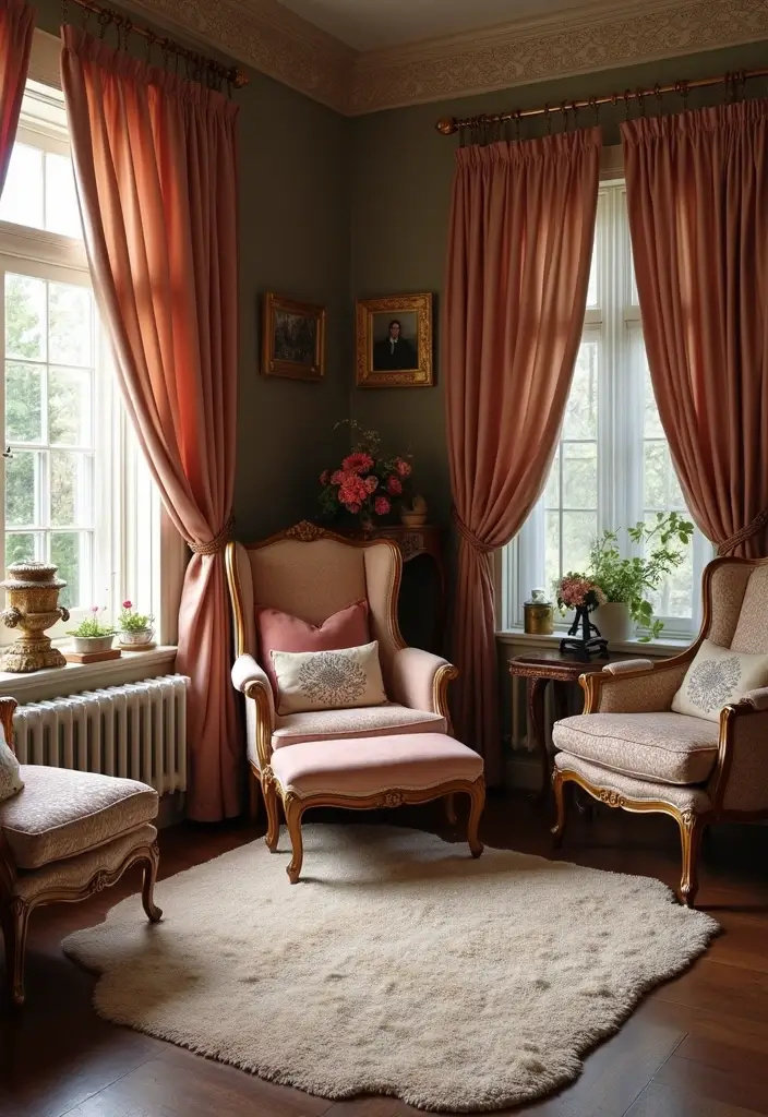 27 Vintage Dressing Room Inspirations That Feel Luxurious 15 27 Vintage Dressing Room Inspirations That Feel Luxurious - 15. Timeless Textile Choices