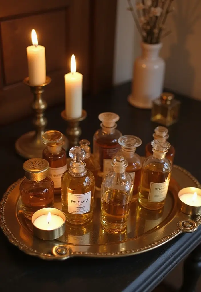 27 Vintage Dressing Room Inspirations That Feel Luxurious 17 27 Vintage Dressing Room Inspirations That Feel Luxurious - 17. Nostalgic Fragrance Corner