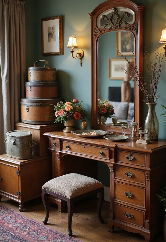 27 Vintage Dressing Room Inspirations That Feel Luxurious 27 27 Vintage Dressing Room Inspirations That Feel Luxurious - 27. Timeless Accessories