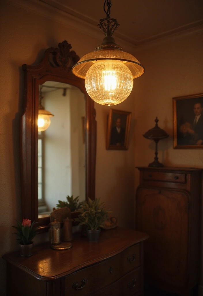 27 Vintage Dressing Room Inspirations That Feel Luxurious 5 27 Vintage Dressing Room Inspirations That Feel Luxurious - 5. Retro Lighting Fixtures