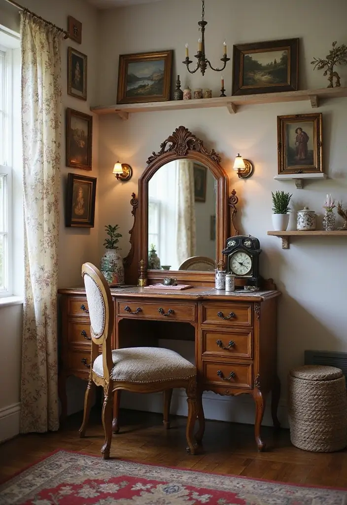 27 Vintage Dressing Room Inspirations That Feel Luxurious 8 27 Vintage Dressing Room Inspirations That Feel Luxurious - 8. Vintage Accessories Galore