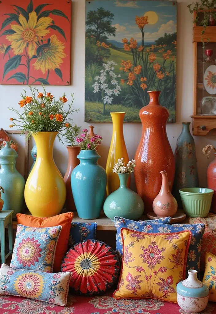 27 Vintage Ev Dekorasyon Fikirleri Zamansız Bir Dokunuş İçin 2 27 Vintage Ev Dekorasyon Fikirleri Zamansız Bir Dokunuş İçin - 2. Renkli Vintage Aksesuarlarla Canlılık Katın
