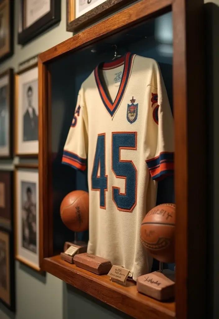27 Vintage Sports Decor Inspirations for Game Lovers 1 27 Vintage Sports Decor Inspirations for Game Lovers - 1. Framed Vintage Jerseys