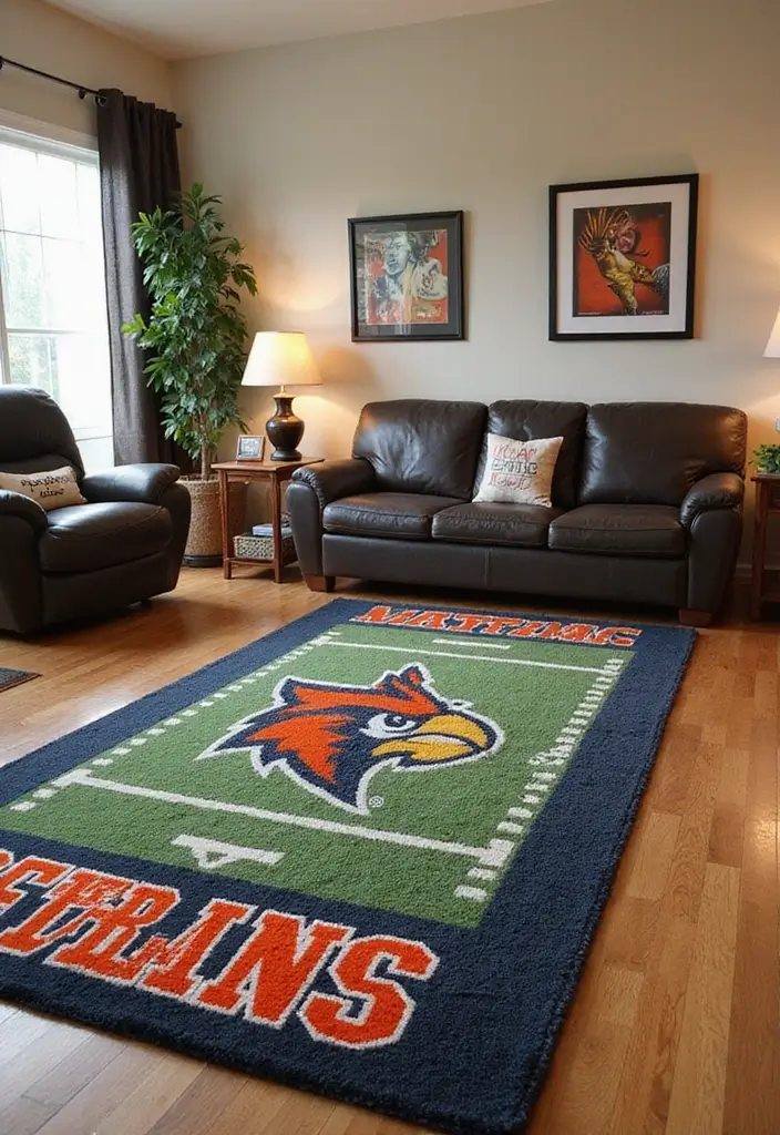 27 Vintage Sports Decor Inspirations for Game Lovers 12 27 Vintage Sports Decor Inspirations for Game Lovers - 12. Sports Themed Rugs