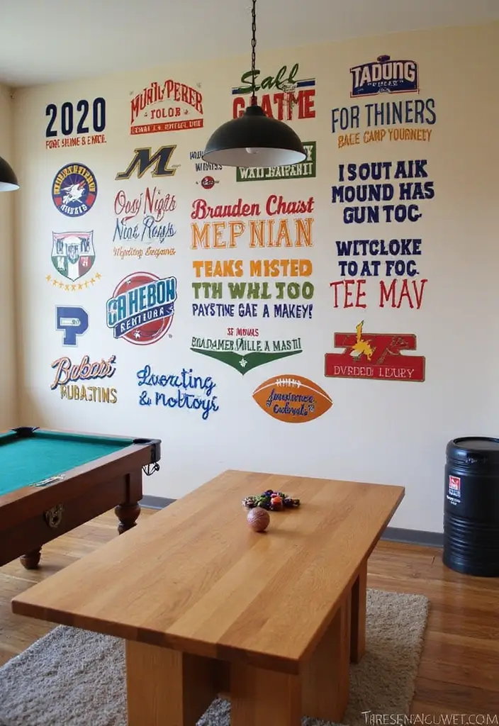 27 Vintage Sports Decor Inspirations for Game Lovers 18 27 Vintage Sports Decor Inspirations for Game Lovers - 18. Sports-Themed Wall Decals