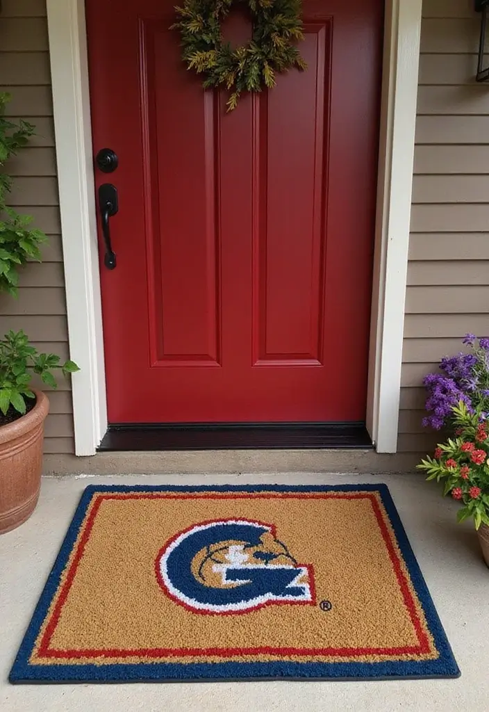 27 Vintage Sports Decor Inspirations for Game Lovers 19 27 Vintage Sports Decor Inspirations for Game Lovers - 19. Sports-Themed Door Mats