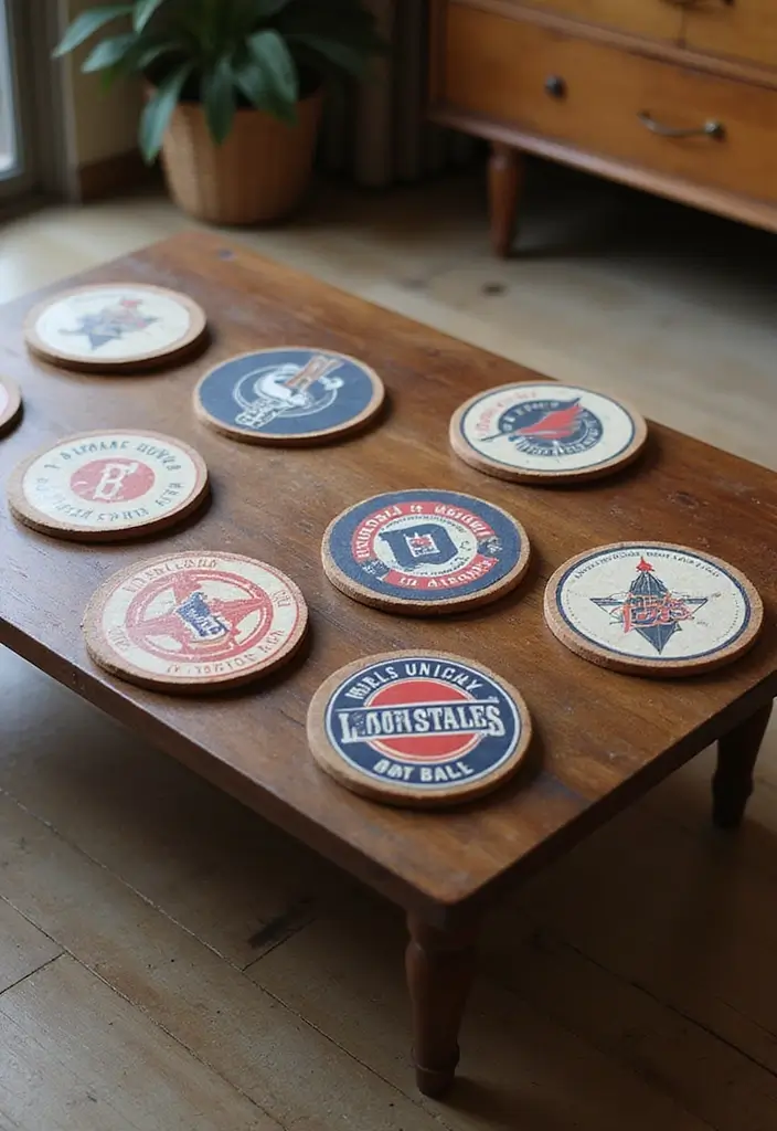 27 Vintage Sports Decor Inspirations for Game Lovers 23 27 Vintage Sports Decor Inspirations for Game Lovers - 23. Vintage Sports Coasters