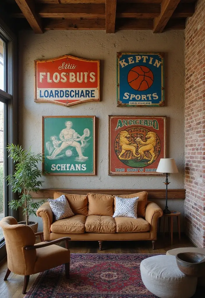 27 Vintage Sports Decor Inspirations for Game Lovers 6 27 Vintage Sports Decor Inspirations for Game Lovers - 6. Vintage Sports Signs